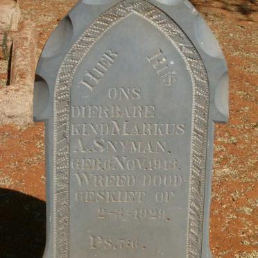 SNYMAN Markus A. 1913-1929