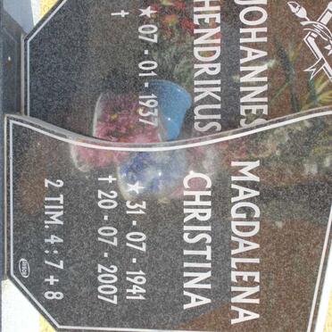 SCHOLTZ Johannes Hendrikus 1937-  &amp; Magdalena Christina 1941-2007