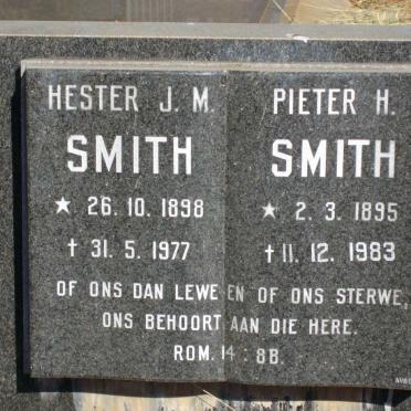 SMITH Pieter H. 1895-1983 &amp; Hester J.M. 1898-1977