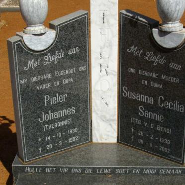 THERON Pieter Johannes 1930-1992 &amp; Susanna Cecilia V.D. BERG 1936-2002