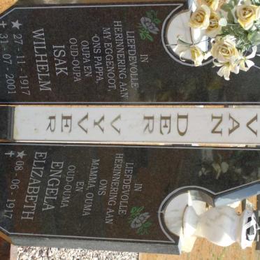 VYVER Isak Wilhelm, van der 1917-2001 &amp; Engela Elizabeth 1917-