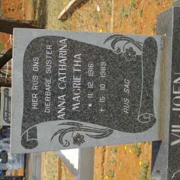VILJOEN Anna Catharina Magrietha 1916-1989