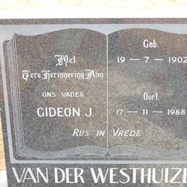 WESTHUIZEN Gideon J., van der 1902-1988