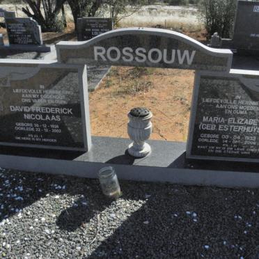 ROSSOUW David Frederick Nicolaas 1924-2002 &amp; Maria Elizabeth ESTERHUSE 1932-2006