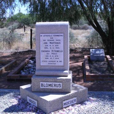 BLOMERUS Jan Marthinus 1876-1954 &amp; Zacharia Petronella DU PREEZ 1878-1954