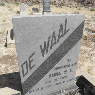 WAAL Anna S.E., de 1902-1924