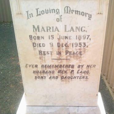 LANG Maria 1897-1953