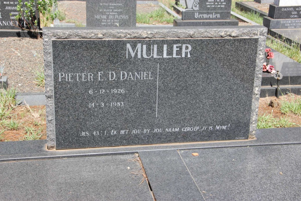 MULLER Pieter E.D. Daniel 1926-1983