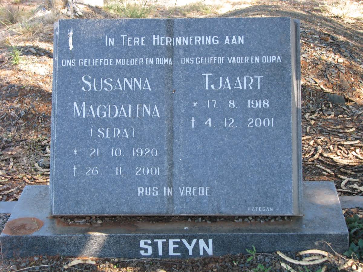 STEYN Tjaart 1918-2001 &amp; Susanna Magdalena 1920-2001