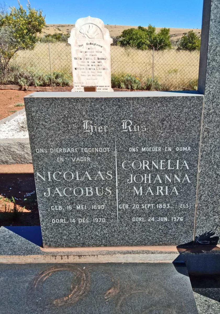 BOSMAN Nicolaas Jacobus 1890-1970 &amp; Cornelia Johanna Maria ELS 1893-1976