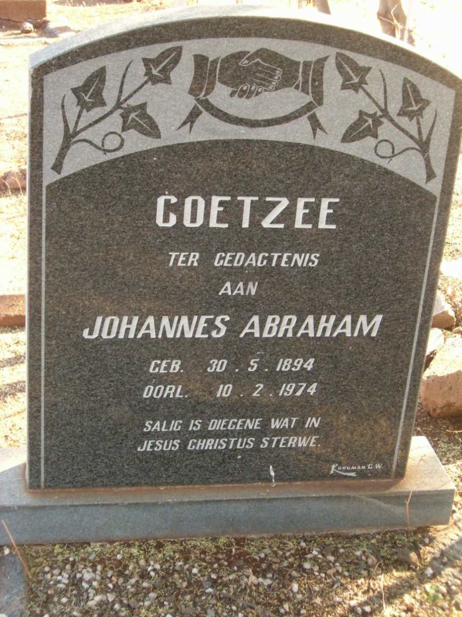 COETZEE Johannes Abraham 1894-1974