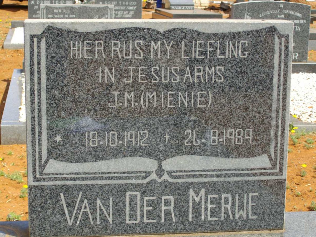 MERWE J.M., van der 1912-1989