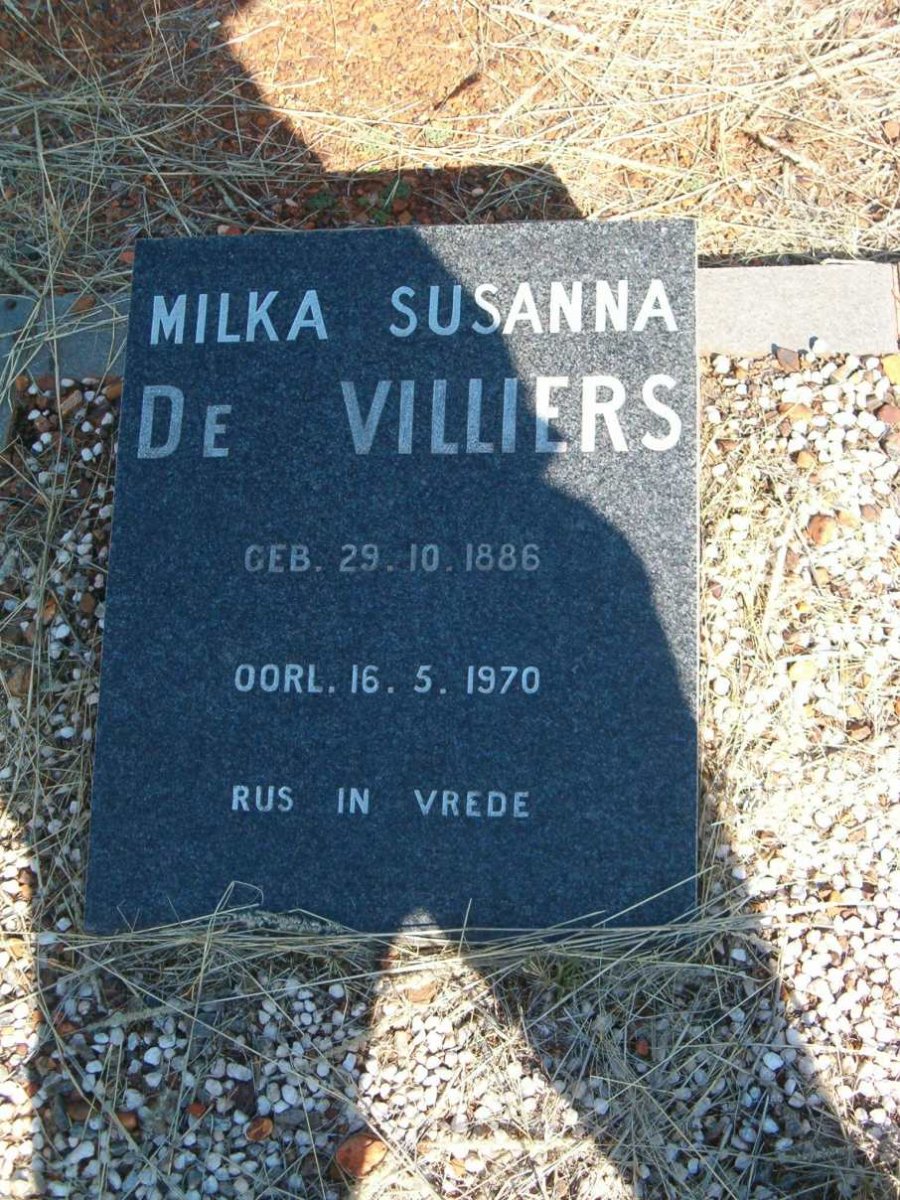 VILLIERS Milka Susanna, de 1886-1970