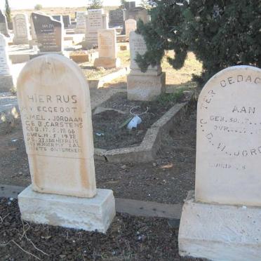 JORDAAN J.D.W. 1862-1957 &amp; S.M.E.L. CARSTENS 1866-1938