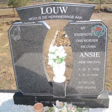 LOUW Ansie nee VAN DYK 1938-2006
