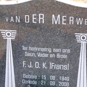 MERWE F.J.O.K., van der 1949-2008