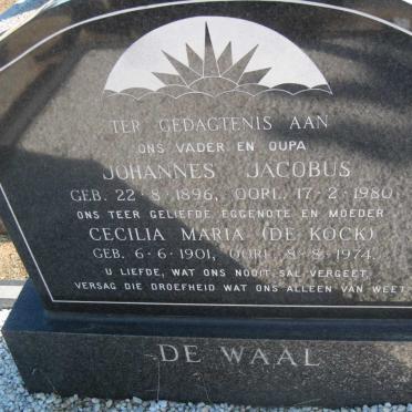 WAAL Johannes Jacobus, de 1896-1980 &amp; Cecilia Maria DE KOCK 1901-1974