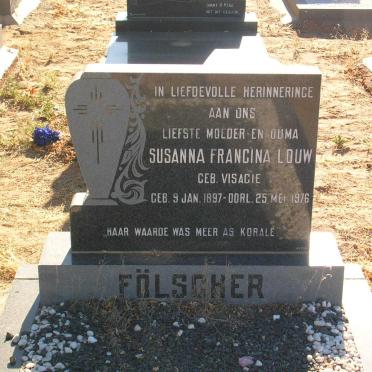 FÖLSCHER Susanna Francina Louw nee VISAGIE 1897-1976