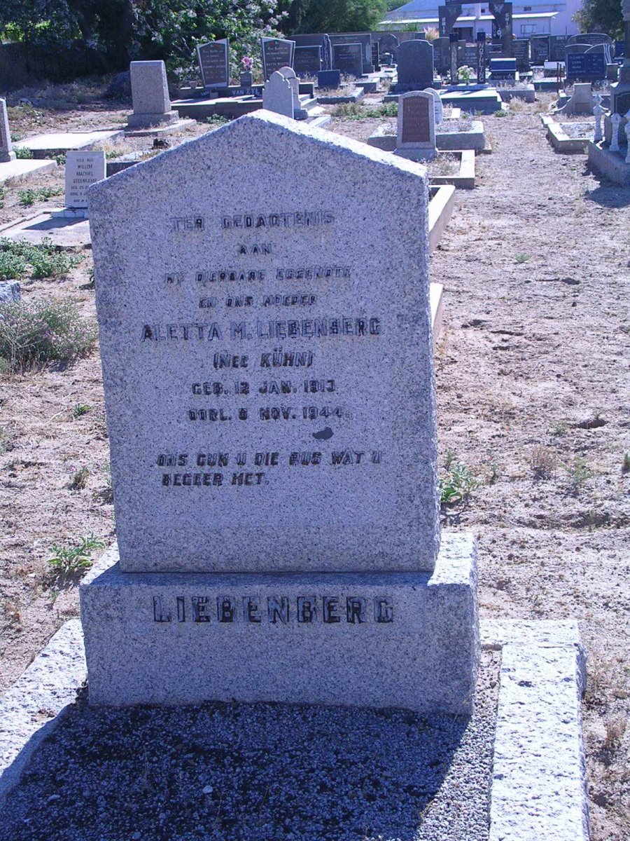 LIEBENBERG Aletta H. geb. KÜHN 1913-1944