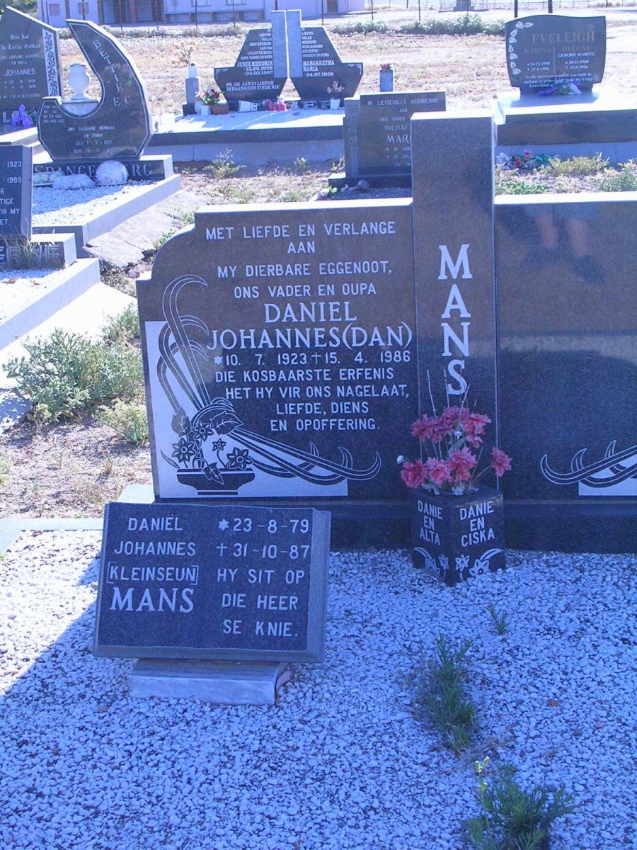 MANS Daniel Johannes 1923-1986, Daniel Johannes MANS 1979-1987