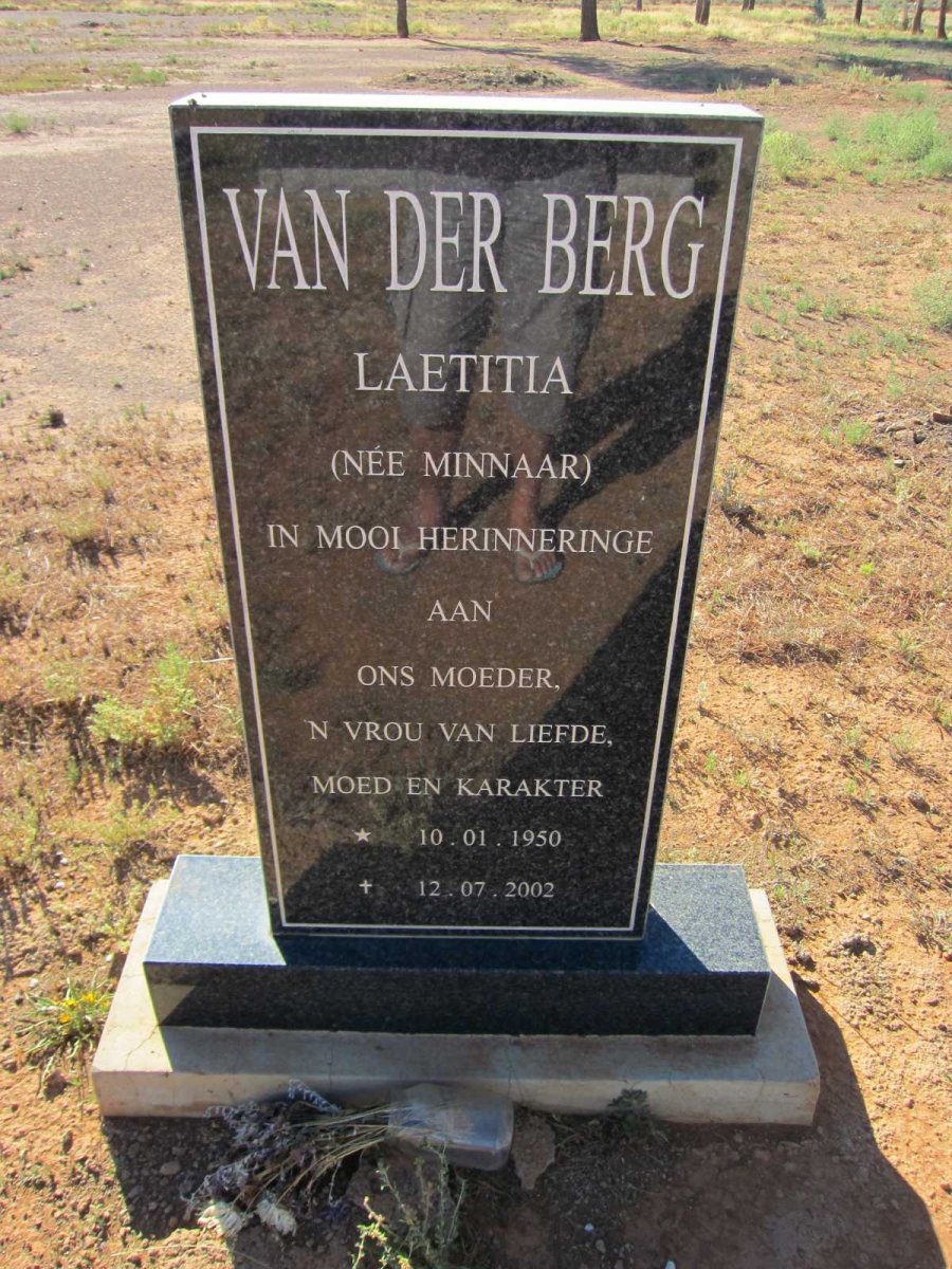 BERG Laetitia, van der nee MINNAAR 1950-2002