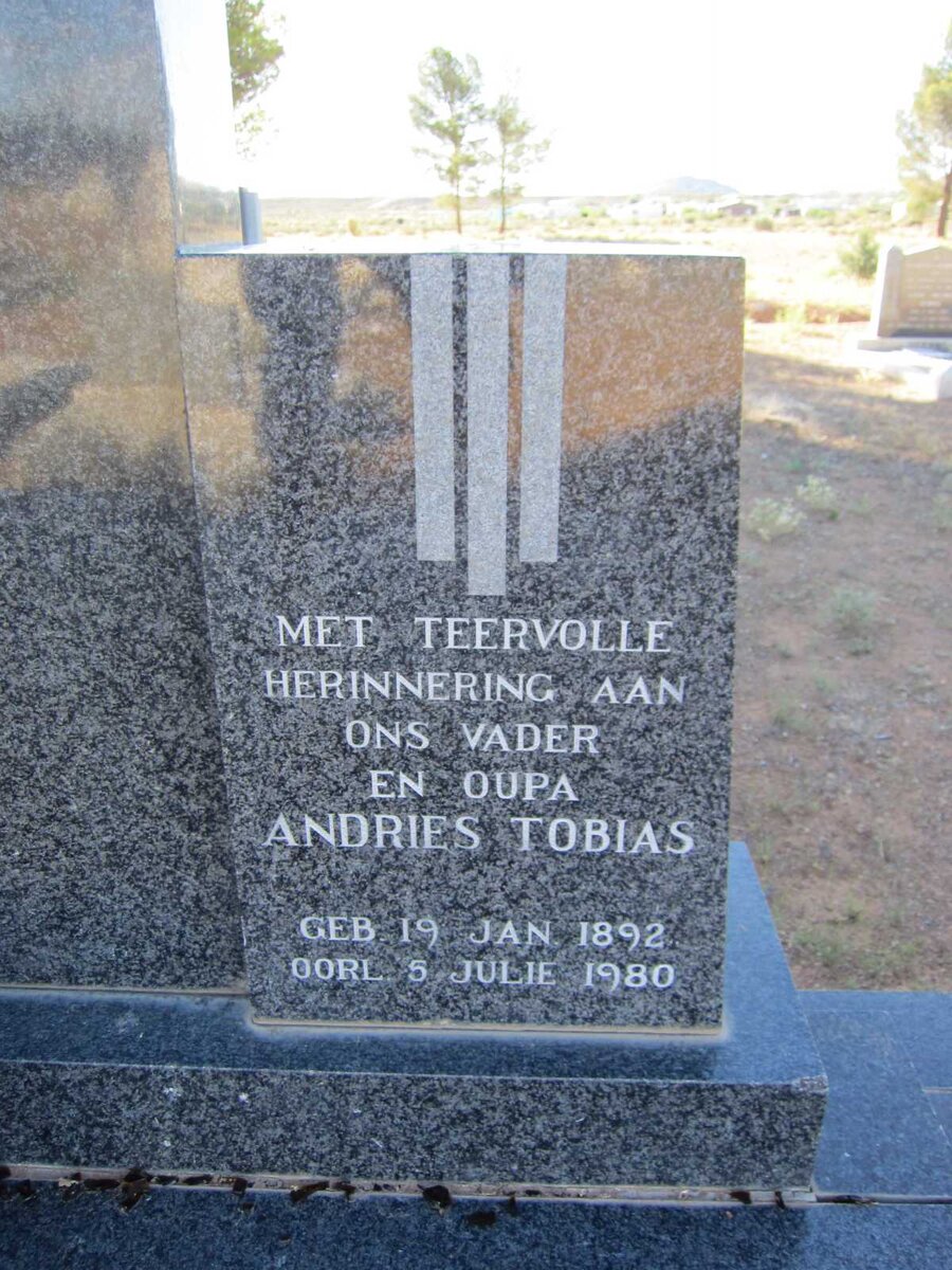 WIESE Andries Tobias 1892-1980 &amp; Sarah Maria Gertruida 1900-1964