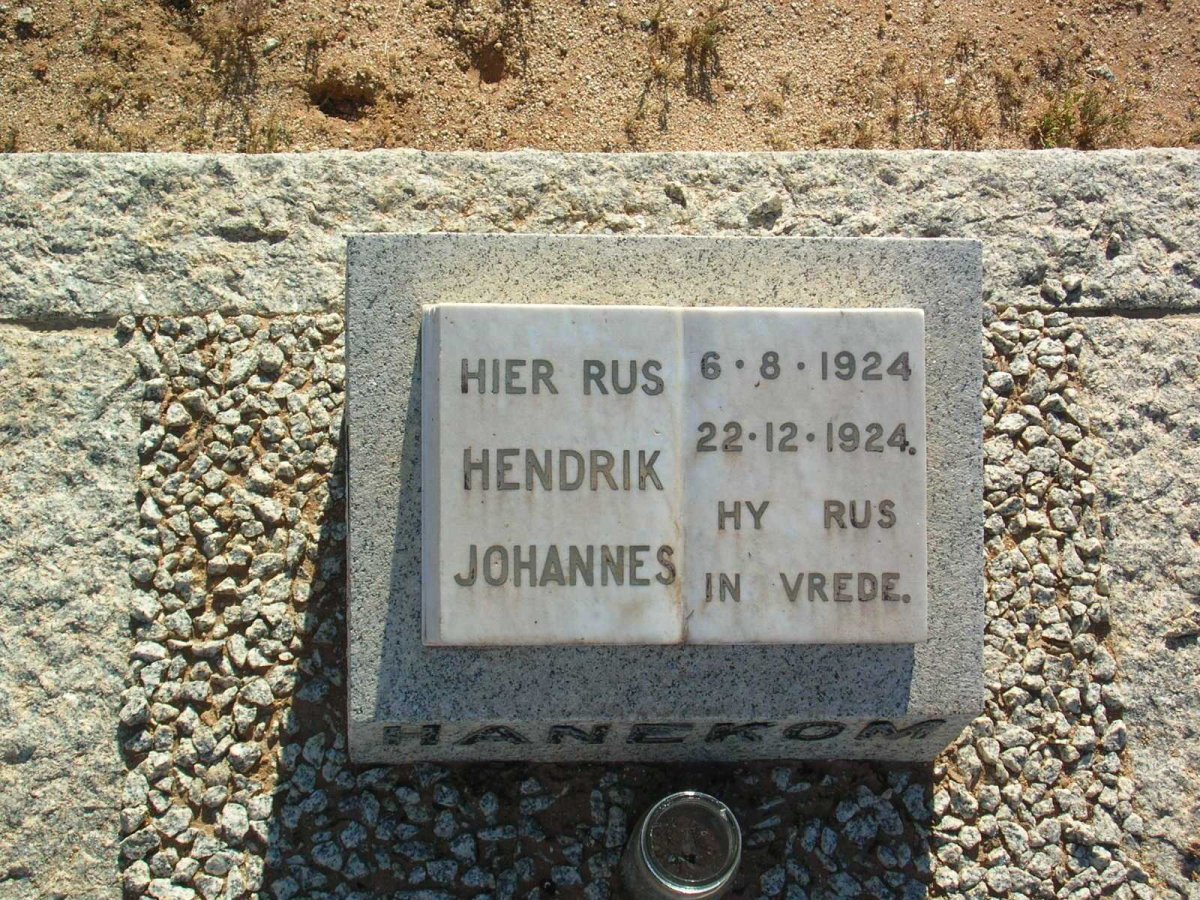 HANEKOM Hendrik Johannes 1924-1924