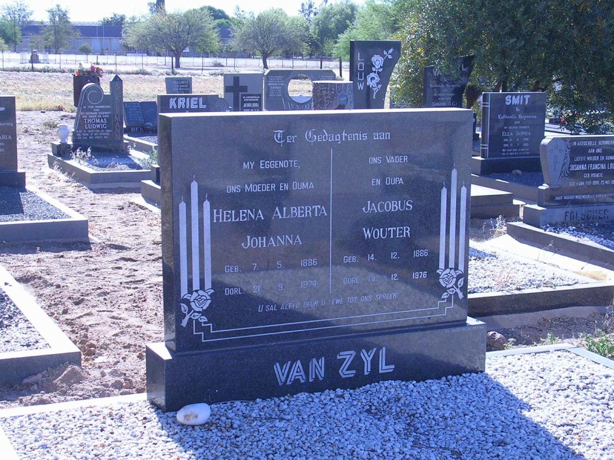 ZYL Jacobus Wouter, van 1886-1976 &amp; Helena Alberta Johanna 1896-1974