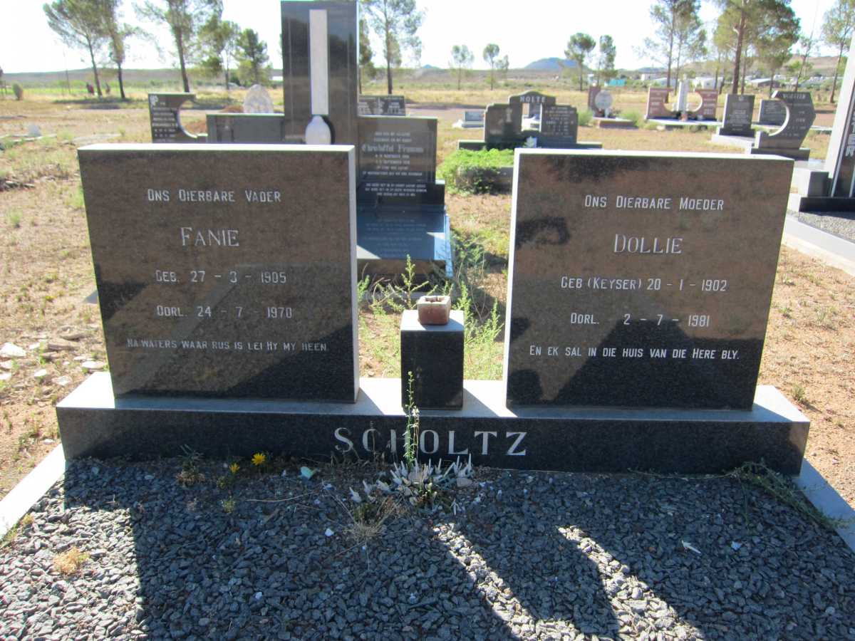 SCHOLTZ Fanie 1905-1970 &amp; Dollie KEYSER 1902-1981