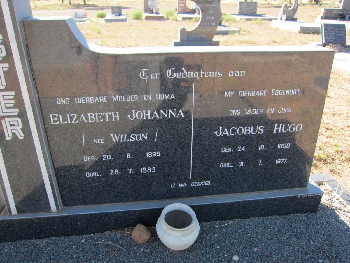 VORSTER Jacobus Hugo 1890- 1977 &amp; Elizabeth Johanna WILSON 1899-1983