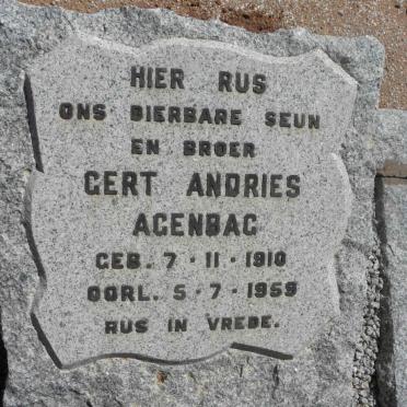 AGENBAG Gert Andries 1910-1959