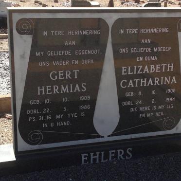 EHLERS Gert Hermias 1909-1986 &amp; Elizabeth Catharina 1908-1994