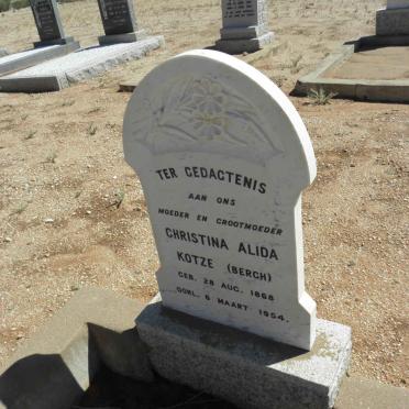 KOTZE Christina Alida nee BERGH 1868-1954