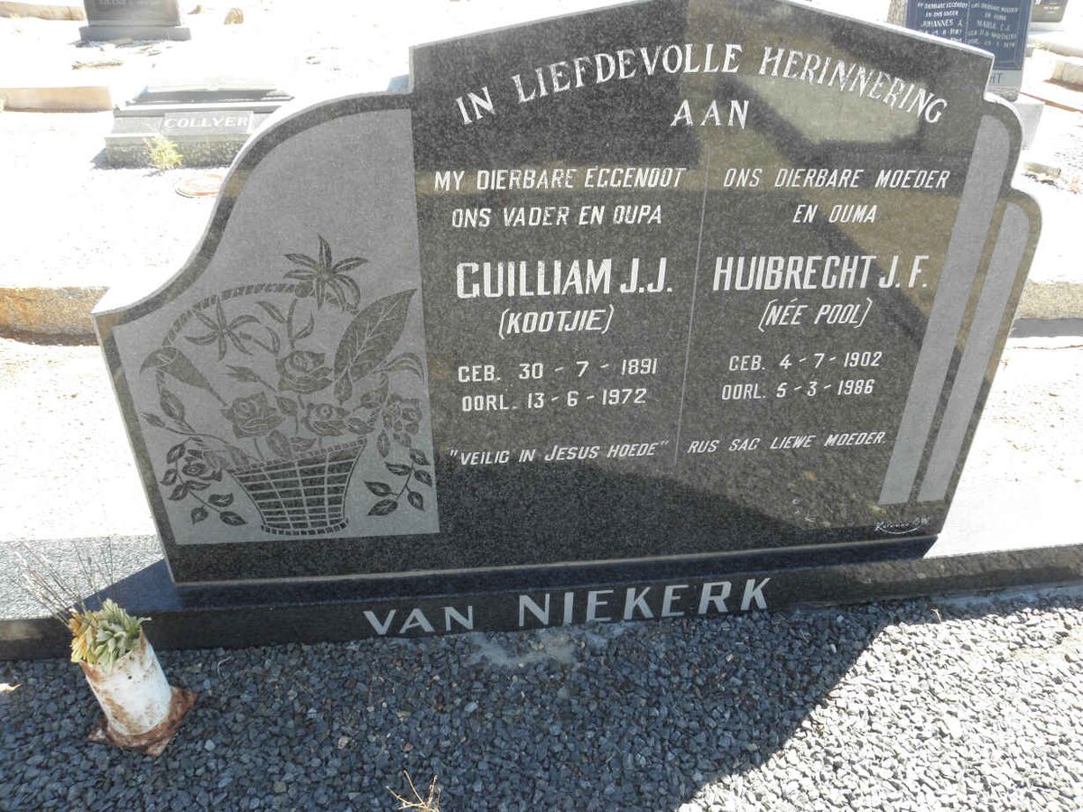 NIEKERK Guilliam J.J., van 1891-1972 &amp; Huibrecht J.F. POOL 1902-1986