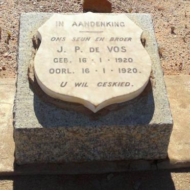 VOS J.P., de 1920-1920