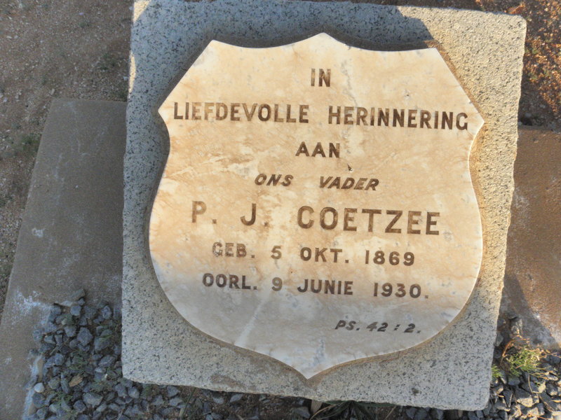 COETZEE P.J. 1869-1930