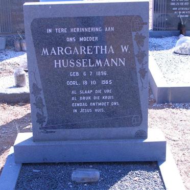 HÜSSELMANN Margaretha W. 1896-1985