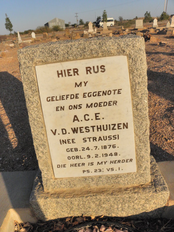 WESTHUIZEN A.C.E., v.d. nee STRAUSS 1876-1948