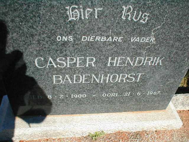 BADENHORST Casper Hendrik 1900-1967