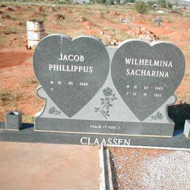 CLAASSEN Jacob Phillippus 1946- &amp; Wilhelmina Sacharina 1949-1993