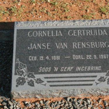 RENSBURG Cornelia Gertruida, Janse van 1881-1967