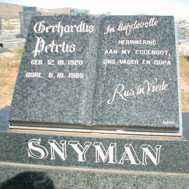 SNYMAN Gerhardus Petrus 1920-1985