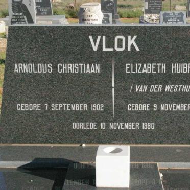 VLOK Arnoldus Christiaan 1902-1980 &amp; Elizabeth Huibrecht VAN DER WESTHUIZEN 1915-1980