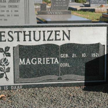 WESTHUIZEN Jasper, van der 1916-1987 &amp; Magrieta 1921-