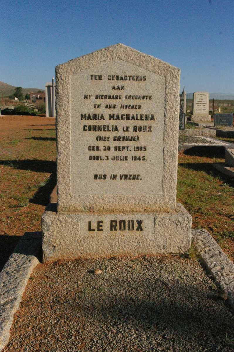 ROUX Maria Magdalena Cornelia, le nee CRONJE 1905-1945