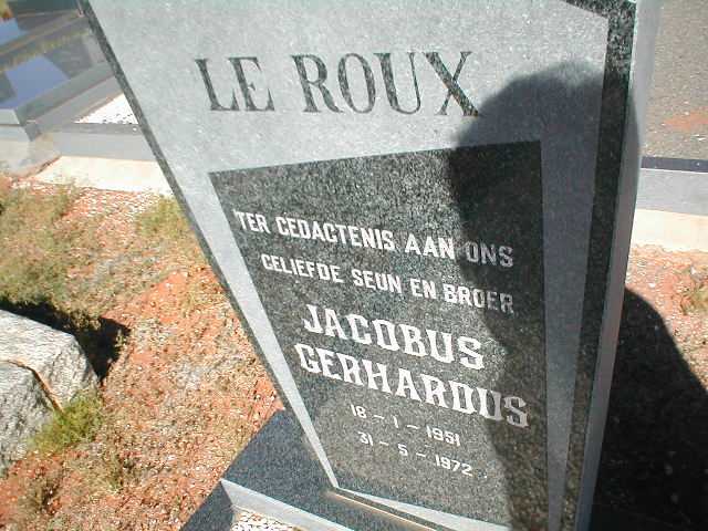 ROUX Jacobus Gerhardus, le 1951-1972