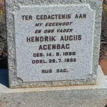 AGENBAG Hendrik Augus 1896-1965