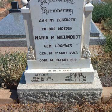 NIEUWOUDT Maria M. nee LOCHNER 1888-1919 :: NIEUWOUDT Daniel 1914-1915 :: NIEUWOUDT George 1919-1919