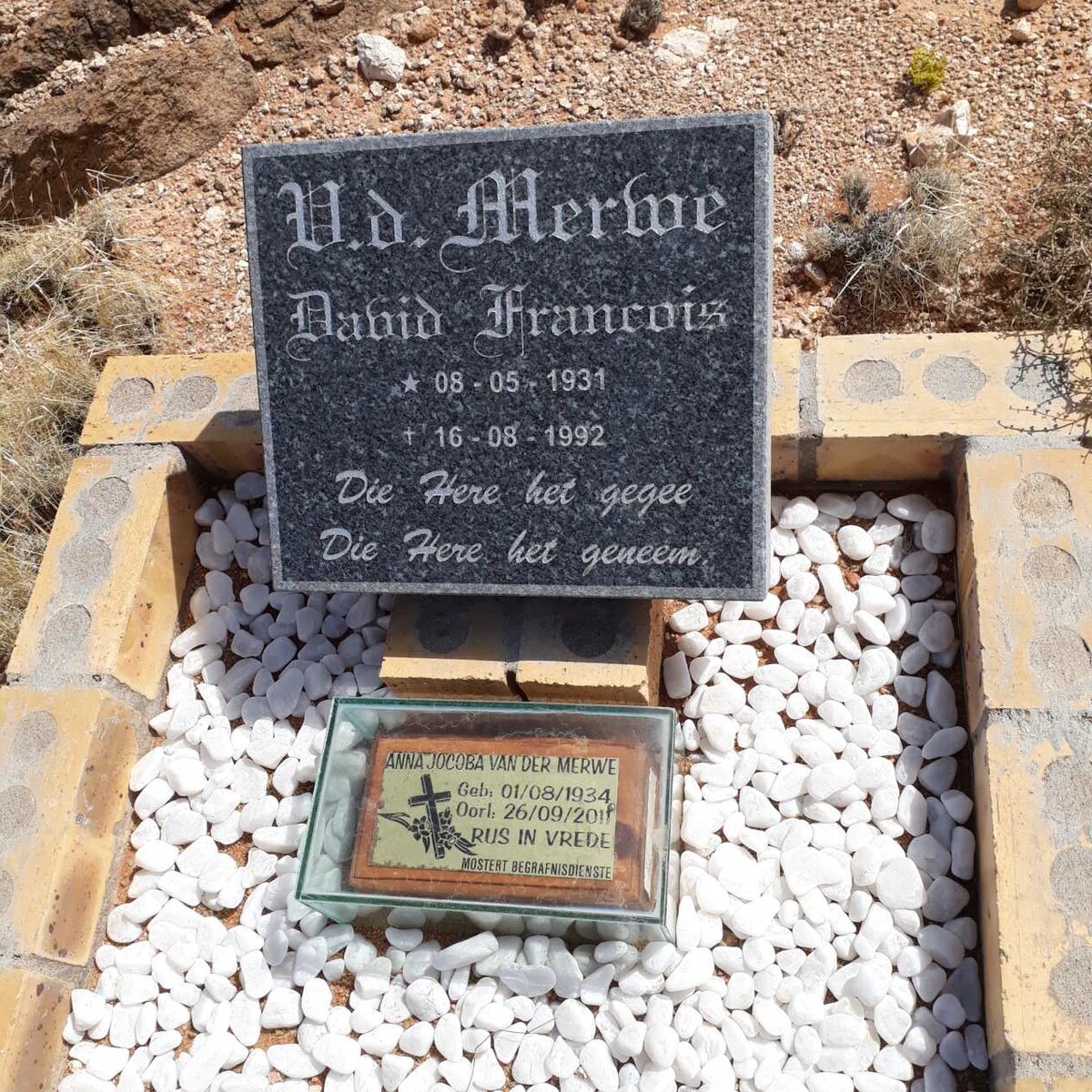 MERWE David Francois, v.d. 1931-1992 :: VAN DER MERWE Anna Jacoba 1934-2011