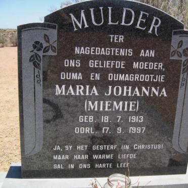 MULDER Maria Johanna 1913-1997
